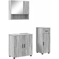 vidaXL Badkamermeubel Set 3 st Grijs Sonoma 61 x 35 x 64 cm