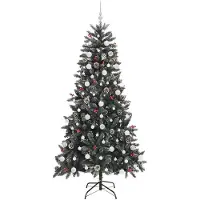 vidaXL Kunstkerstboom met 300 LED Groen 210 cm PVC en Plastic en Staal