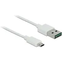 DeLOCK Easy-Micro USB naar Easy-USB-A kabel - USB2.0 - tot 2A / wit - 1 meter