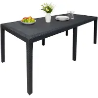 vidaXL Tuintafel bruin, 150x90x72 cm, kunststof, met rattan-look