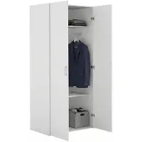 Dmora Alibabba - Kast 2 Deuren, 78x175h cm Wit, Kledinghanger