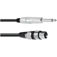 Omnitronic 3022516M XLR Adapterkabel [1x XLR-bus 3-polig - 1x Jackplug male 6,3 mm (mono)] 2.00 m Zwart