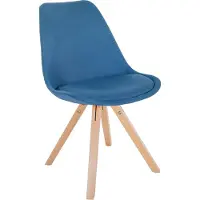 CLP Sofia Eetkamerstoel - Zonder armleuning - Stof - blauw natura (vierkant)