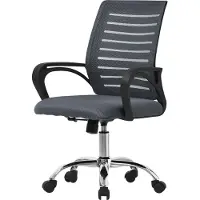 ML-Design Ergonomische bureaustoel met armleuningen Mesh stof grijs met wielen ML design