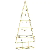 vidaXL Metalen kerstboom met standaard Goud 90 cm Poedercoated staal