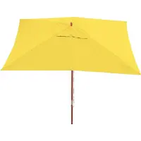 Mendler Parasol Florida, tuinparasol marktparasol, 3x4m polyester/hout 6kg ~ geel