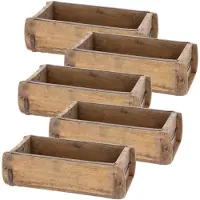 Novaliv 5x Houten Doos Vintage 30 x 15 x 10 cm Oude Baksteen Vorm Hout EEN KAMER Universele doos van gerecycled oud hout Elke vorm is uniek - Cadeaudoos