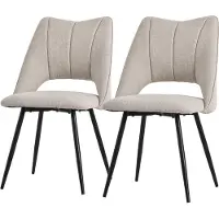 ML-Design Eetkamerstoel set van 2 Beige gestoffeerd incl. montagemateriaal Gestoffeerde stoel Keukenstoel ML design