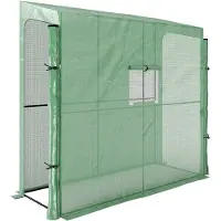 Outsunny - Folienkas - Ritsdeuren - 200L x 80B x 200/180H cm - Groen