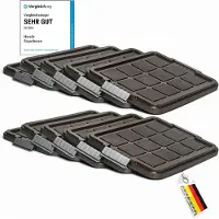 Novaliv 10x vervangingsdeksels 27 liter met clipsluiting 46,5x36,5 cm antraciet