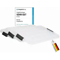 Novaliv , 3 reserve deksels voor containers van 28-40 liter met clipsluiting, 61x40 cm, transparant