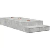 vidaXL Opbergbedframe met lade Beton Grijs 100 cm Bewerkt hout