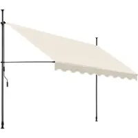 TecTake - klemluifel - Zonnescherm – Zonneluifel - Verstelbaar - Klem-zonwering - Zonnescherm Balkon - 350 x 180 cm - beige – zonwering - 404966