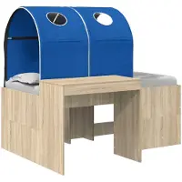 vidaXL Bed met Tunnel 3 st Sonoma eiken en blauw Bewerkt hout