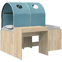 vidaXL Bed met Tunnel 3 st Sonoma Eiken en Lichtblauw Bewerkt hout