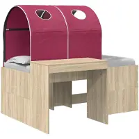 vidaXL Bed met Tunnel 3 st Sonoma eiken en rood Bewerkt hout