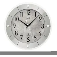 AMS - 5590 - Wandklok Radiogestuurd - 31cm - zilveroptiek - met duidelijke cijfers