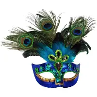 Widmann Mooi veren oogmasker pauw