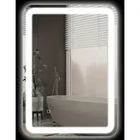 HOMCOM Bathroom Mirror-Gehard glas-90L x 70B x 4H cm-Zilver