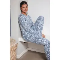 Pastunette Fleece pyjama speelse strepen | Maat 52