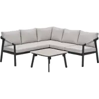 Garden Impressions Milou loungeset hoek 4-delig - donker grijs
