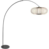 Anne Light & Home Booglamp - vloerlamp Curve, zwart, Woon-/ Eetkamer, metaal, booglamp