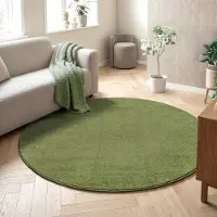 Muratap Uni rond effen laagpolig vloerkleed modern 150 cm rond