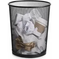 BOTC Prullenbak - 20L - Afvalemmer - Papierbak - Mesh Metaal - Papiermand - Prullenmand voor onder Bureau - Zwart