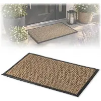 Kadax Deurmat, Entreemat van robuust polyester met rubberen zijde, resistente vuilvangmat in 6 verschillende patronen naar keuze, deurmat, rechthoekig, 75 x 45 cm, bruin