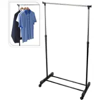 Storage solutions Mobiel kledingrek op wielen - zwart - metaal - kunststof - 160 cm