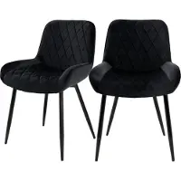 ML-Design Set van 2 eetkamerstoelen Remy velvet | fluweel zwart 54x84x60 cm eetkamerstoelen | NADUVI
