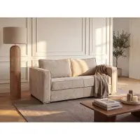 Vente-unique Driezits express slaapbank van ribfluweel - Beige - LORETO