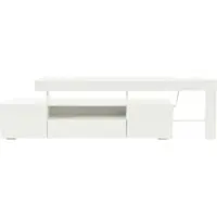 STILVORA Hoogglans TV-meubel met 3 Kasten en LED-Verlichting - Smart TV-Sideboard voor Woonkamer en Slaapkamer - 192x37x53 cm - Spaanplaat - Wit