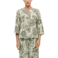 s.Oliver Black Label Relaxed fit blouse met korte mouwen van pure viscose