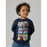 Name it Shirt 'NMMJARL SPIDER' navy / lichtblauw / geel / vuurrood