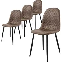 ML-Design Set van 4 eetkamerstoelen Wisk kunstleer | kunstleer bruin 44x89x51 cm eetkamerstoelen | NADUVI