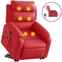 vidaXL Sta-op-massagestoel elektrisch kunstleer rood