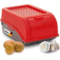 Novaliv , 1 stuks, kleine opbergdoos, 3,5 liter, rood. Ideaal voor de keuken, geschikt voor het n van bijvoorbeeld uien en knoflook