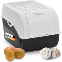 Novaliv Aardappelbewaardoos | middel 5L | Wit | Aardappeldoos | Stapelbare groentekist, uienkist, aardappelmand, fruitkist, aardappelkist, uienopslag, voedselcontainer, wortelen