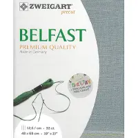 Zweigart Borduurstof precut - Belfast 32ct (48 x 68 cm) - - 100% Linnen - Smokey Blue - 778