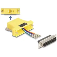 DeLOCK D-Sub 25 pin male to RJ12 female Assembly Kit yellow