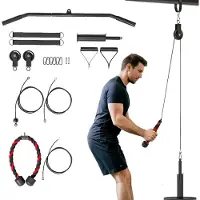 SPORTNOW Gewicht Kabel Katrol Systeem Staal, Nylon 98L x 2,5B x 200H cm Zwart