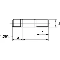 Kobout Tapeind Din939 1,25Xd 5.8 Zwart M6X25 - 200 stuks