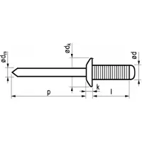 Master Popnagel Groeven Alu/Stl 1601 4,8X14 500