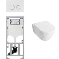 Villeroy & Boch Subway 2.0 Compact - met zitting toiletset - met geberit inbouwreservoir en sigma20 drukplaat - wit 0701131/1024233/1025456/sw53743/