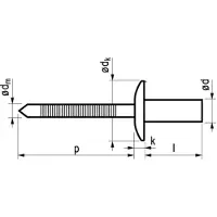 Master Popnagel Rvs/Rvs 1261 Dicht 4X9,5Mm 500