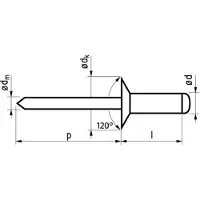 Master Popnagel Alu/Stl 1034 Vk 3X8Mm 500
