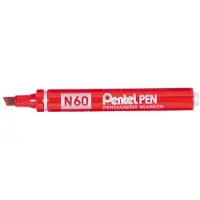 Pentel Viltstift n60 schuin 1.2-6mm rood - 12 stuks