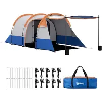 Outsunny -Campingzelt-Polyester, Fiberglas-420L x 200B x 150H cm-Orange