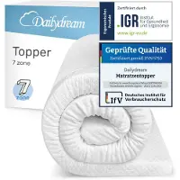 Dailydream - Koudschuim topper - matrastopper 7 zones - 100x200cm - comfortschuim - 4cm dik